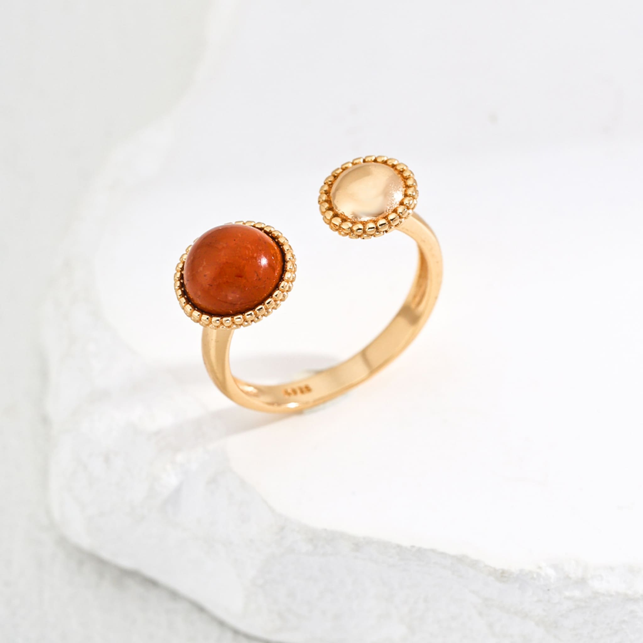 Gold Plated Red Stone Ring