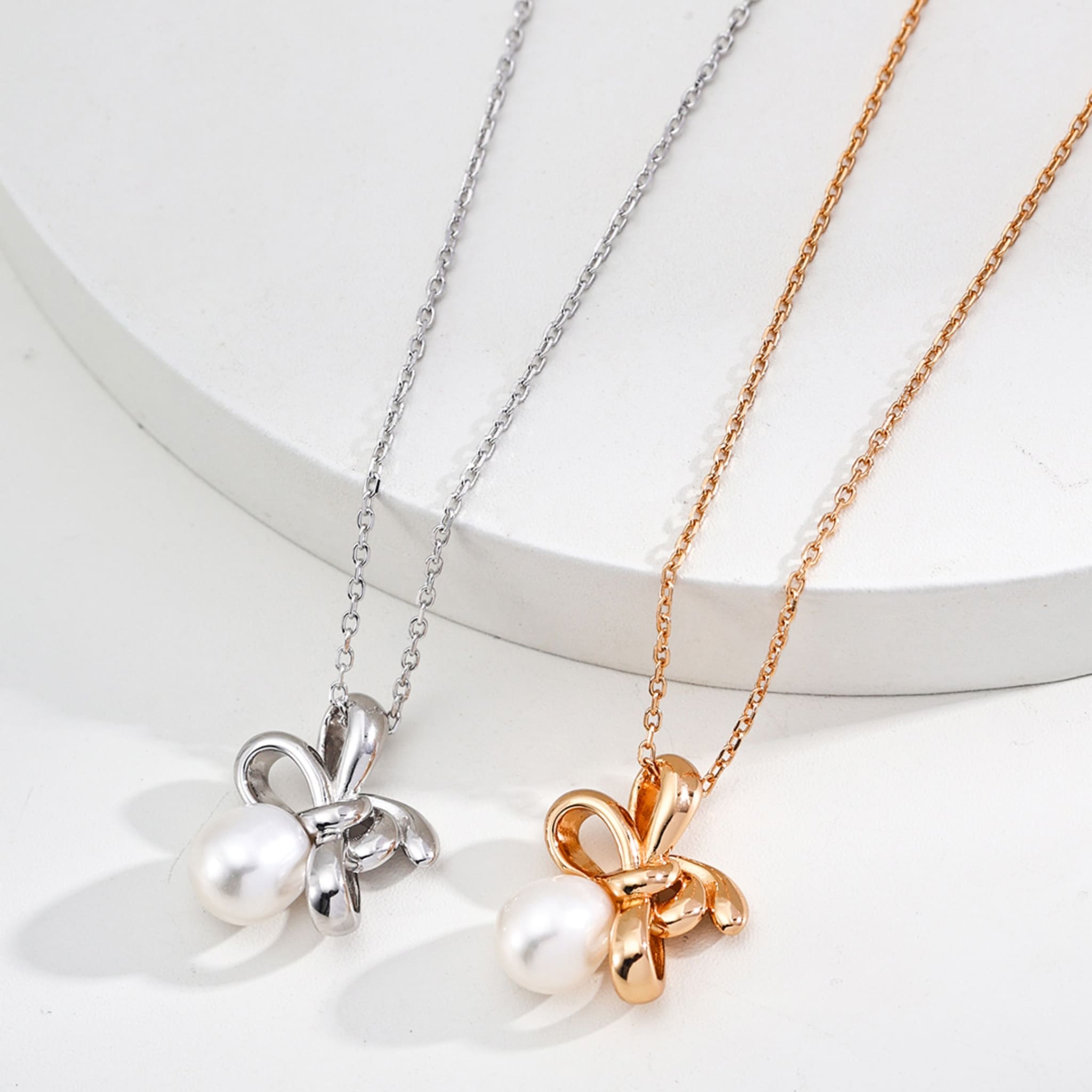 Knot Design Natural Pearl Necklace Eternal Love Elegant Jewelry Gift-1