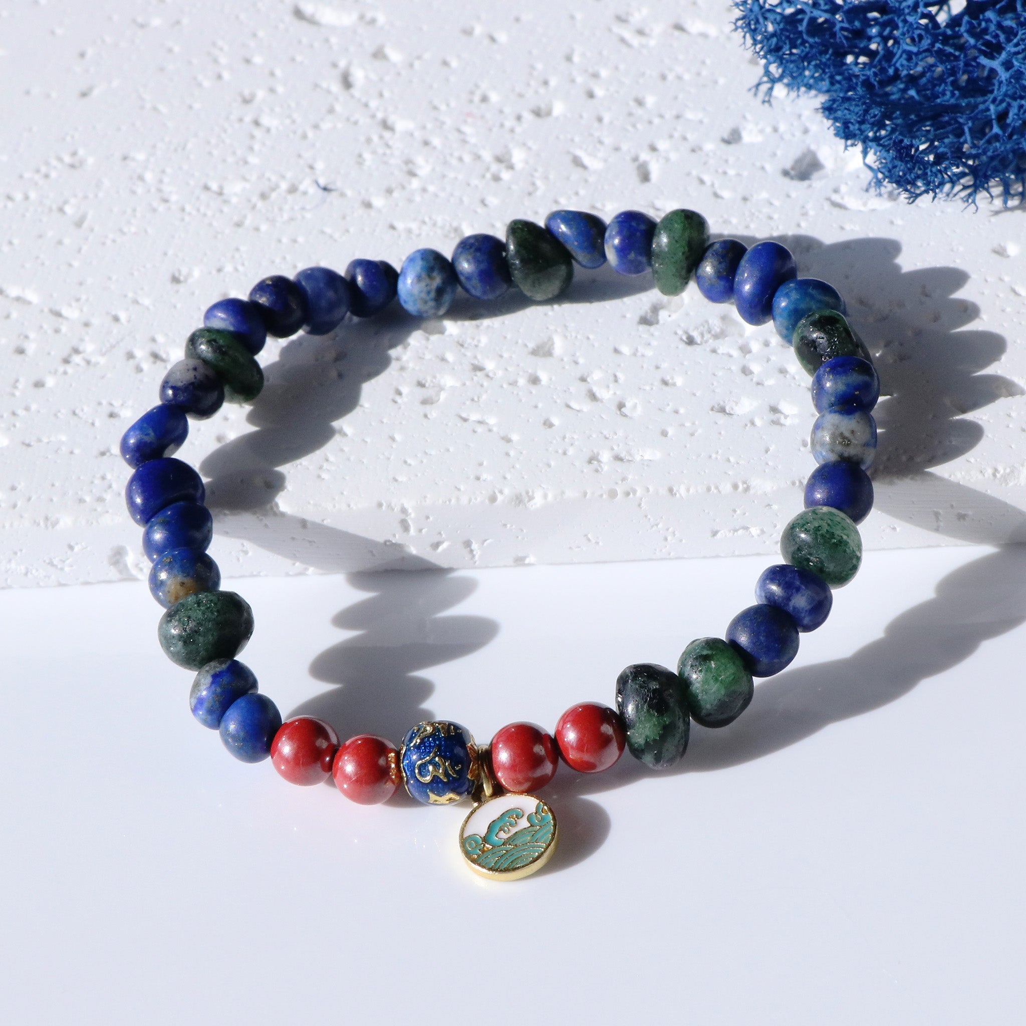 Lapis Lazuli and Cinnabar Gift Bracelet for Her Inner Strength-1