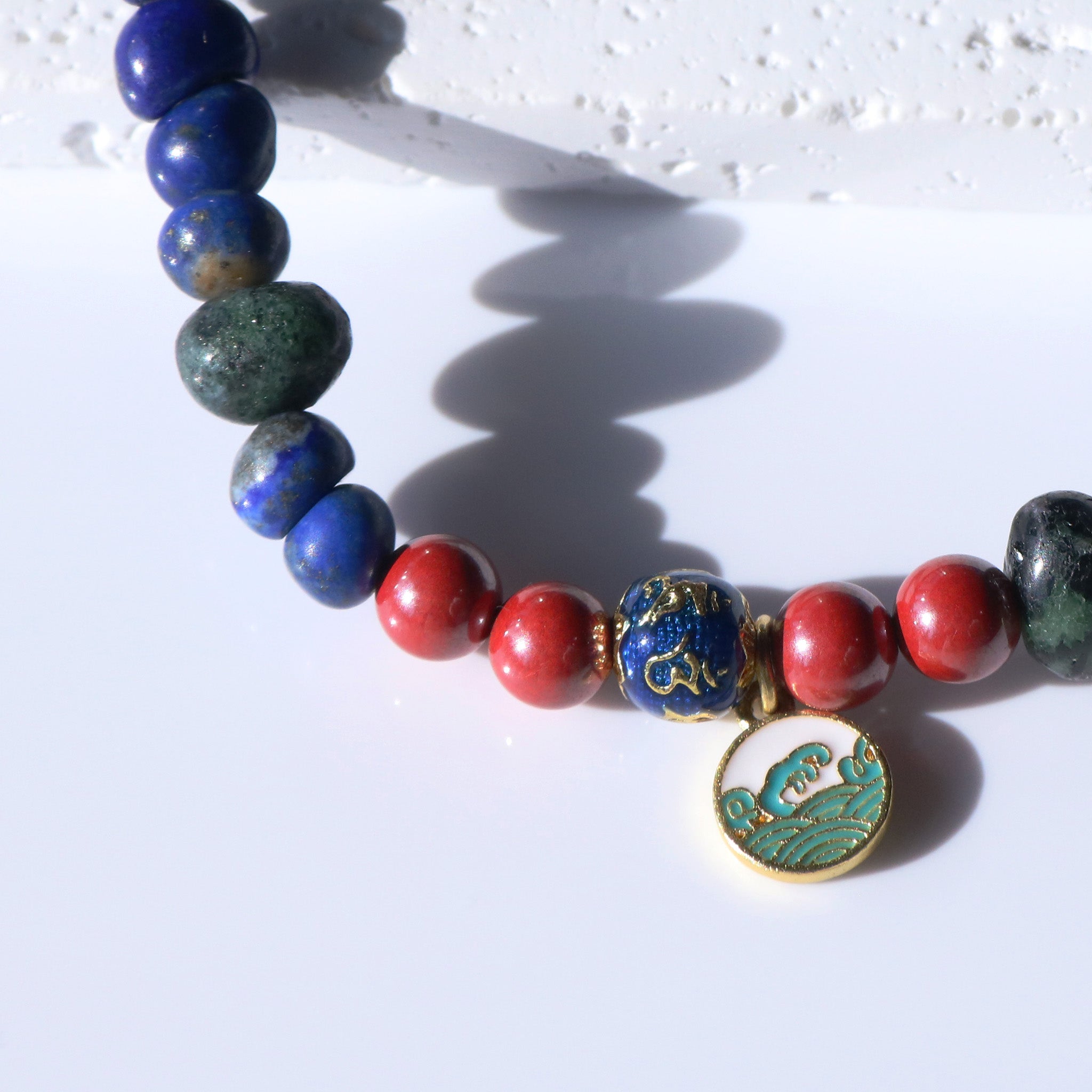 Lapis Lazuli and Cinnabar Gift Bracelet for Her Inner Strength-2