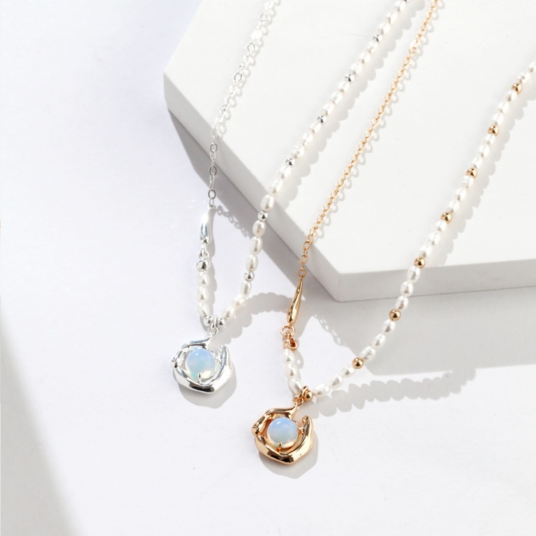 Opal Pendant Necklace Nature Inspired Elegant Gift for Girlfriend-1