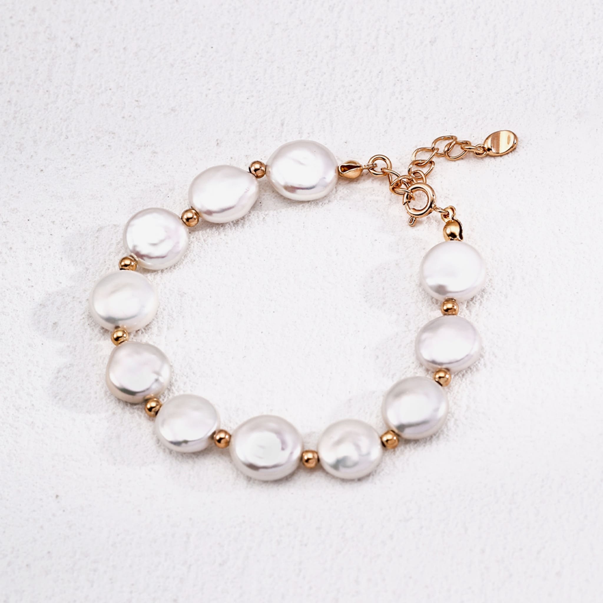 18K Gold Plated Natural Pearl Bracelet