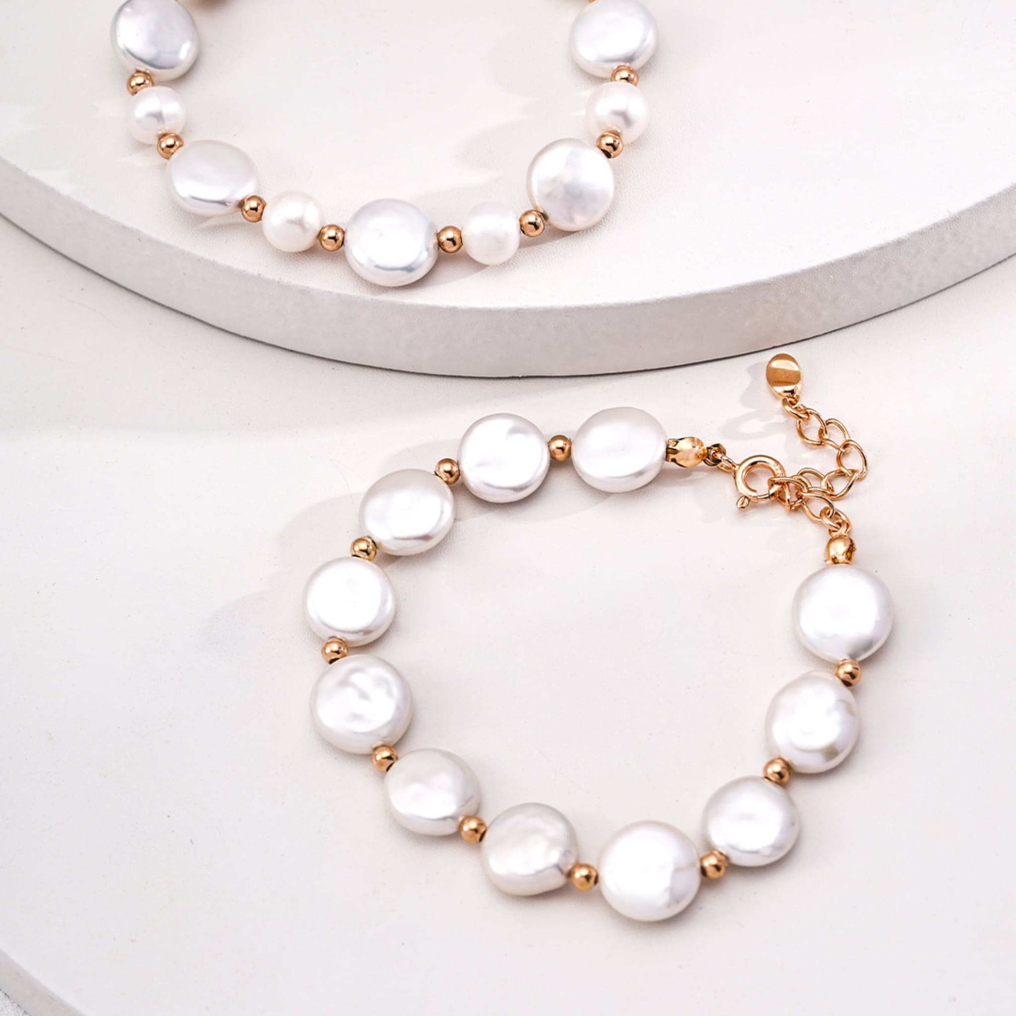 18K Gold Plated Natural Pearl Bracelet