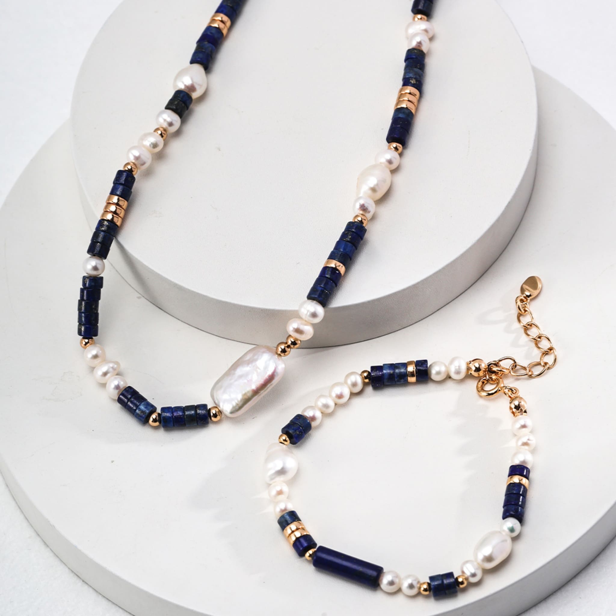 Lapis Lazuli & Pearl Bracelet