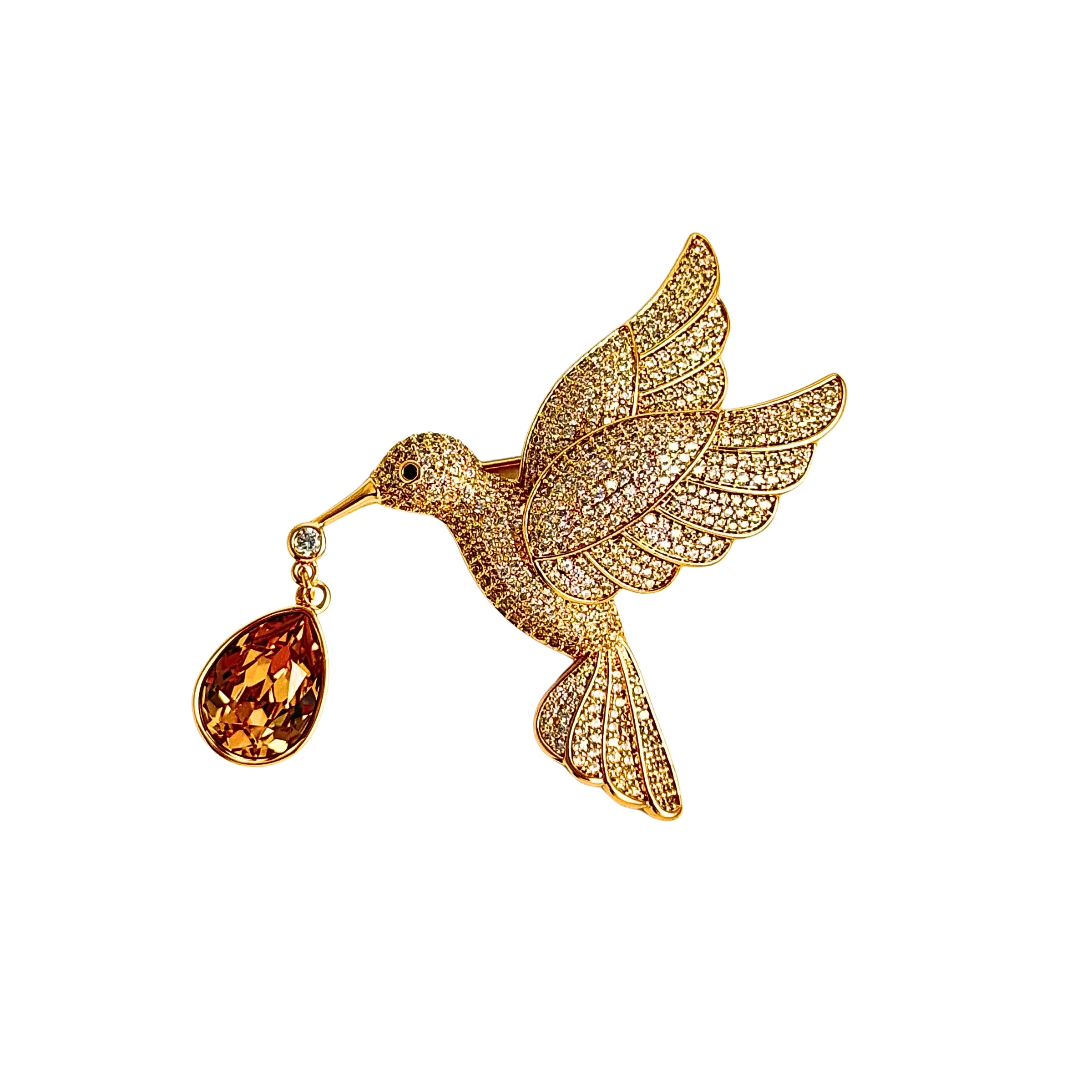 Golden Songbird Brooch