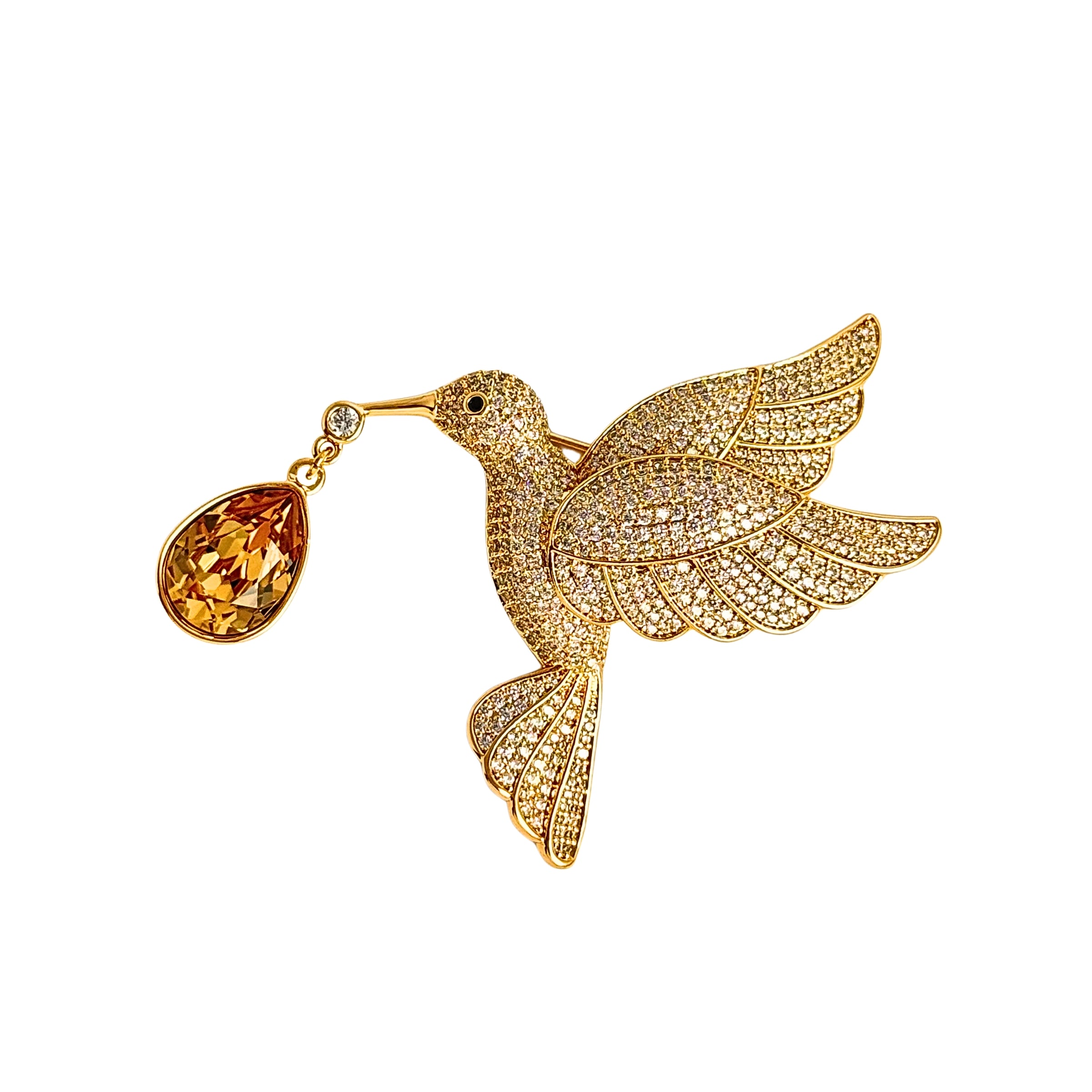 Golden Songbird Brooch
