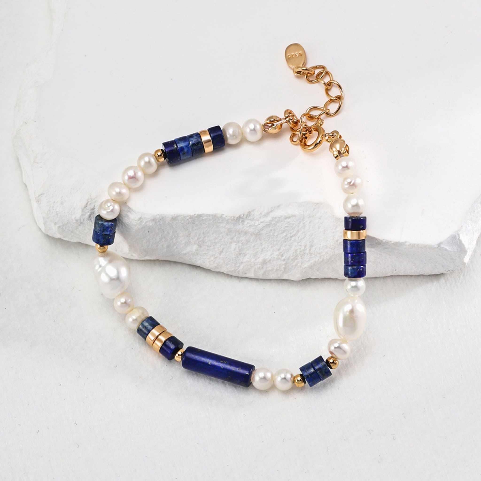 Sagittarius Lapis Lazuli Pearl Bracelet for Elegant Casual and Formal Wear-1