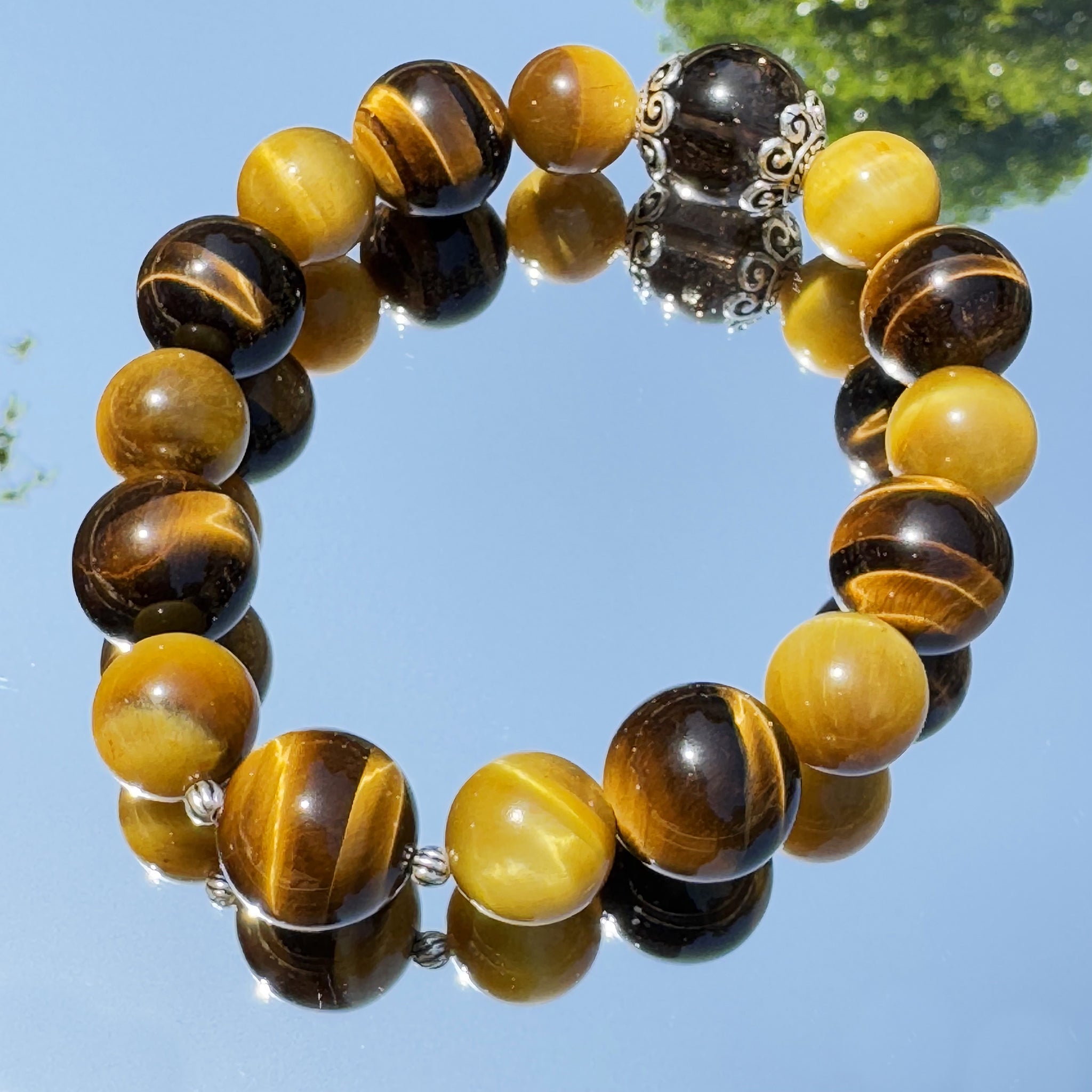 Tiger’s Eye and Smoky Quartz Bracelet for Strength and Clarity-2