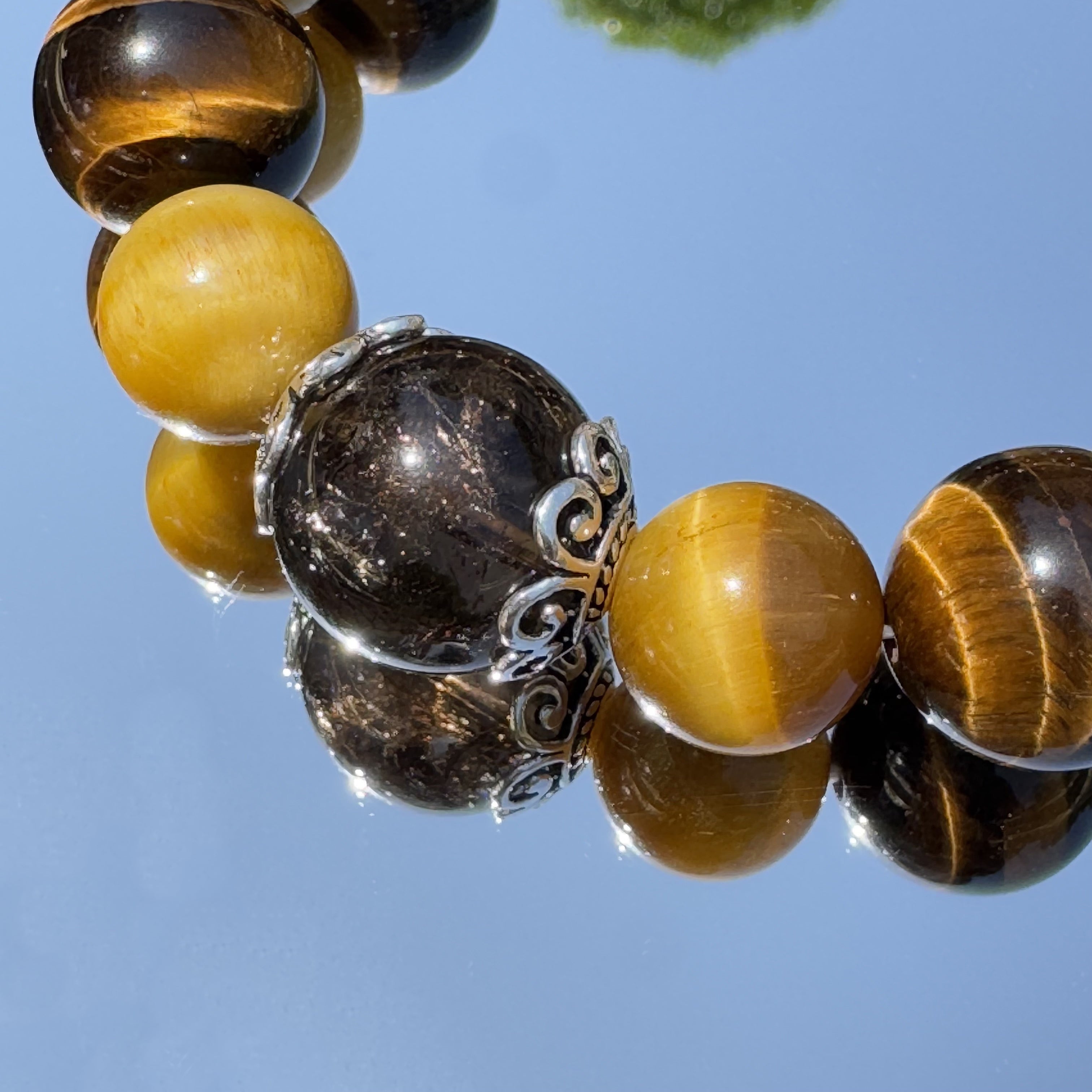 Tiger’s Eye and Smoky Quartz Bracelet for Strength and Clarity-3