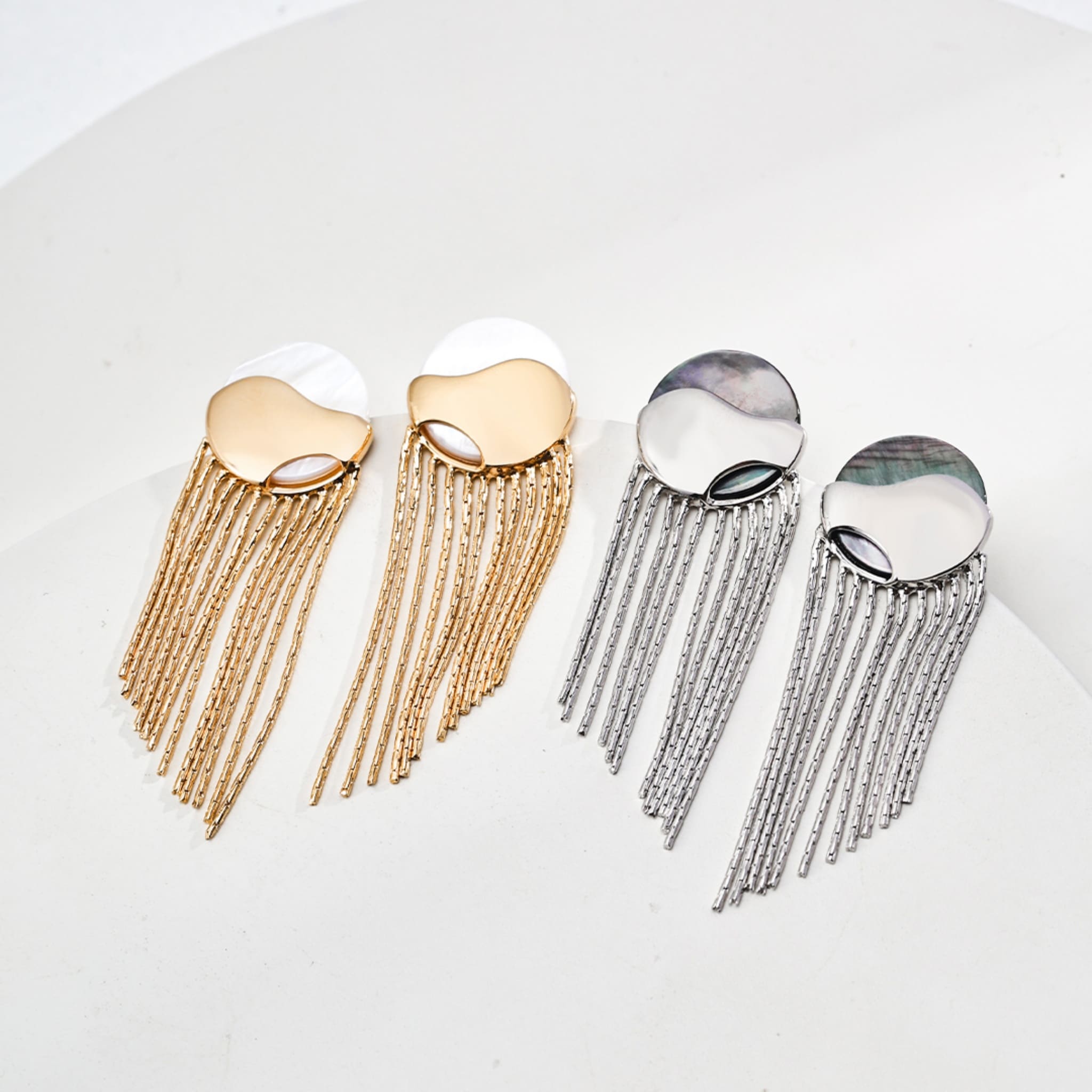 Trendy Beach Glam Shell Earrings Sterling Silver Holiday Must-Have-1