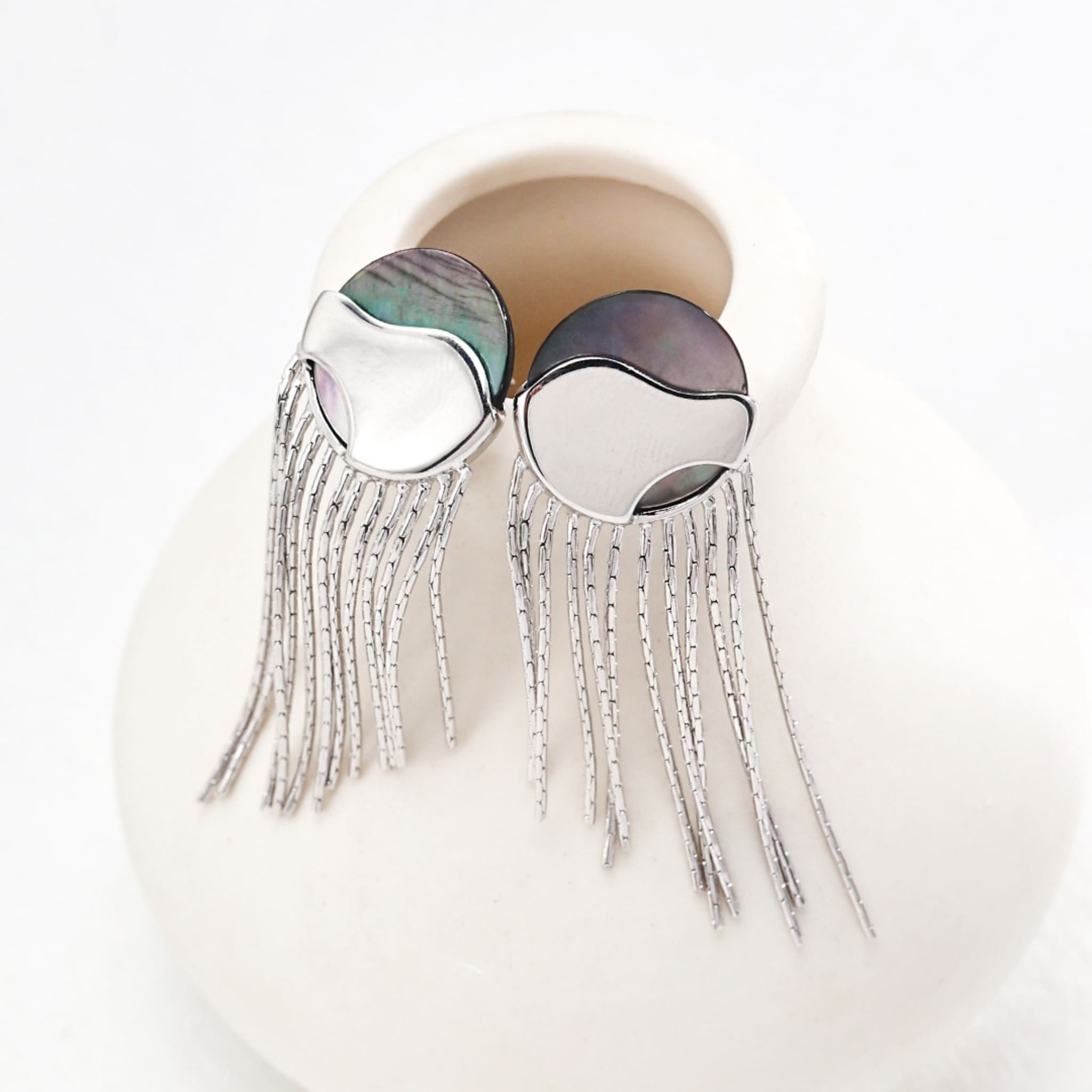 Trendy Beach Glam Shell Earrings Sterling Silver Holiday Must-Have-2