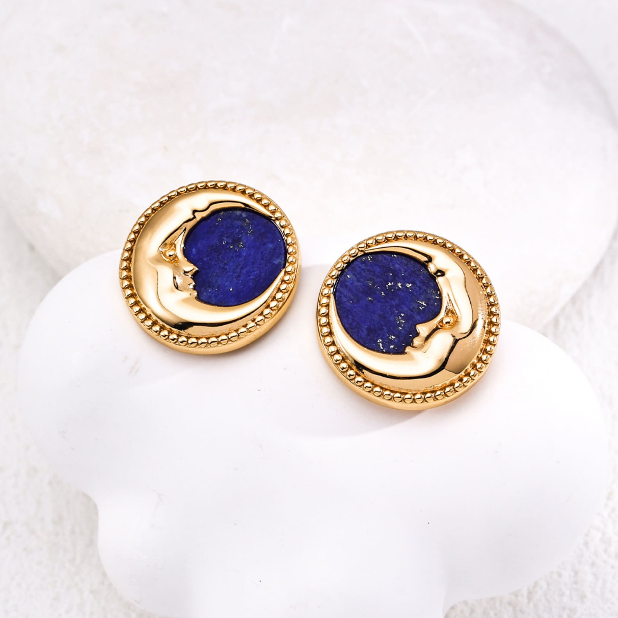 Trendy New Arrival Women’s Jewelry Lapis Lazuli Gold Earrings Casual Chic Style-2