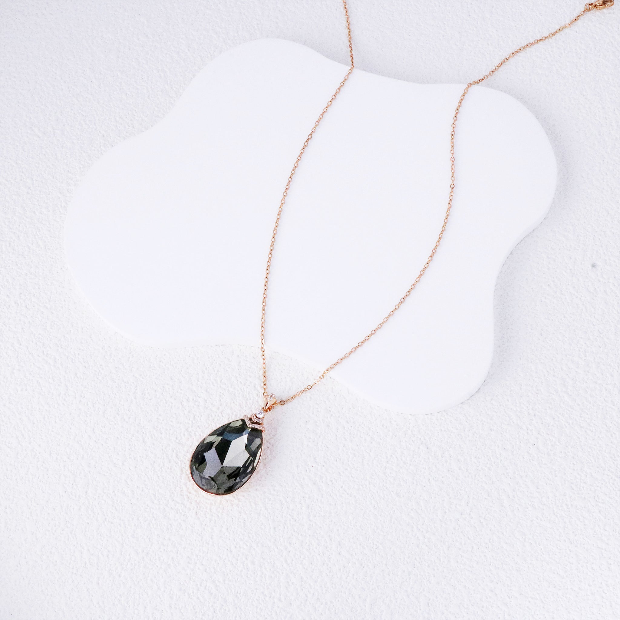 Unique Austrian Crystal Necklace Layered Design Elegant Birthday Gift-3