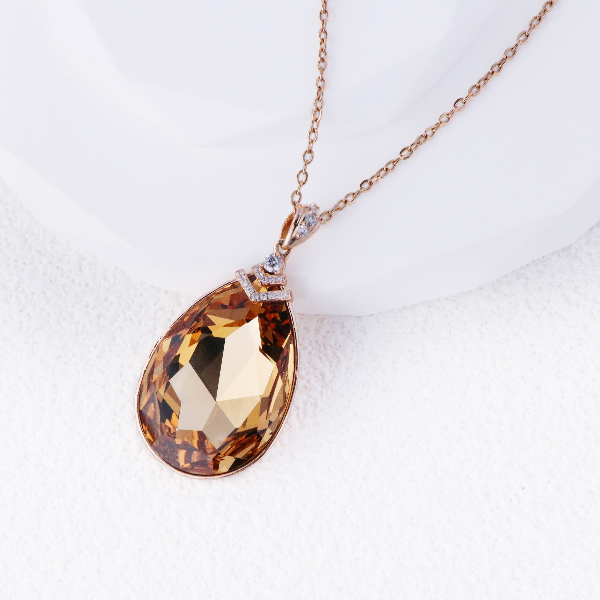 Unique Austrian Crystal Necklace Layered Design Elegant Birthday Gift-4