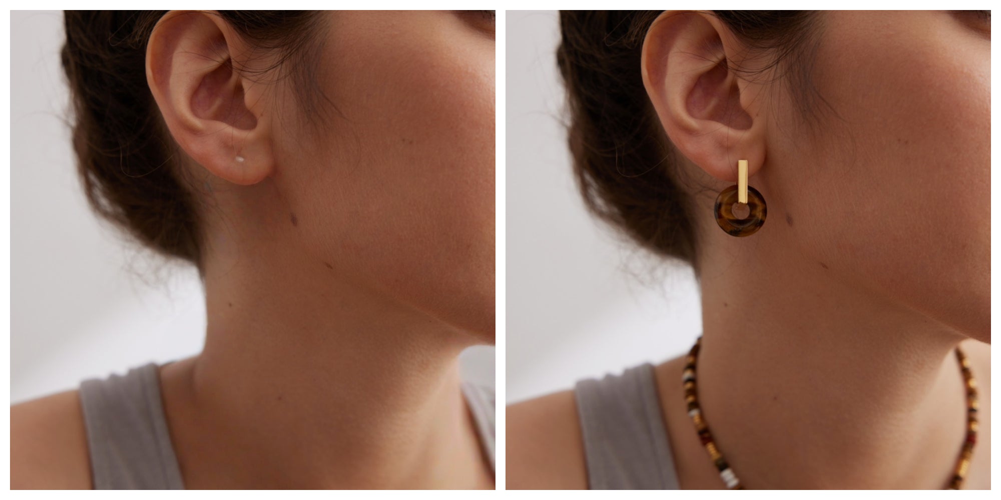 Wearing earrings