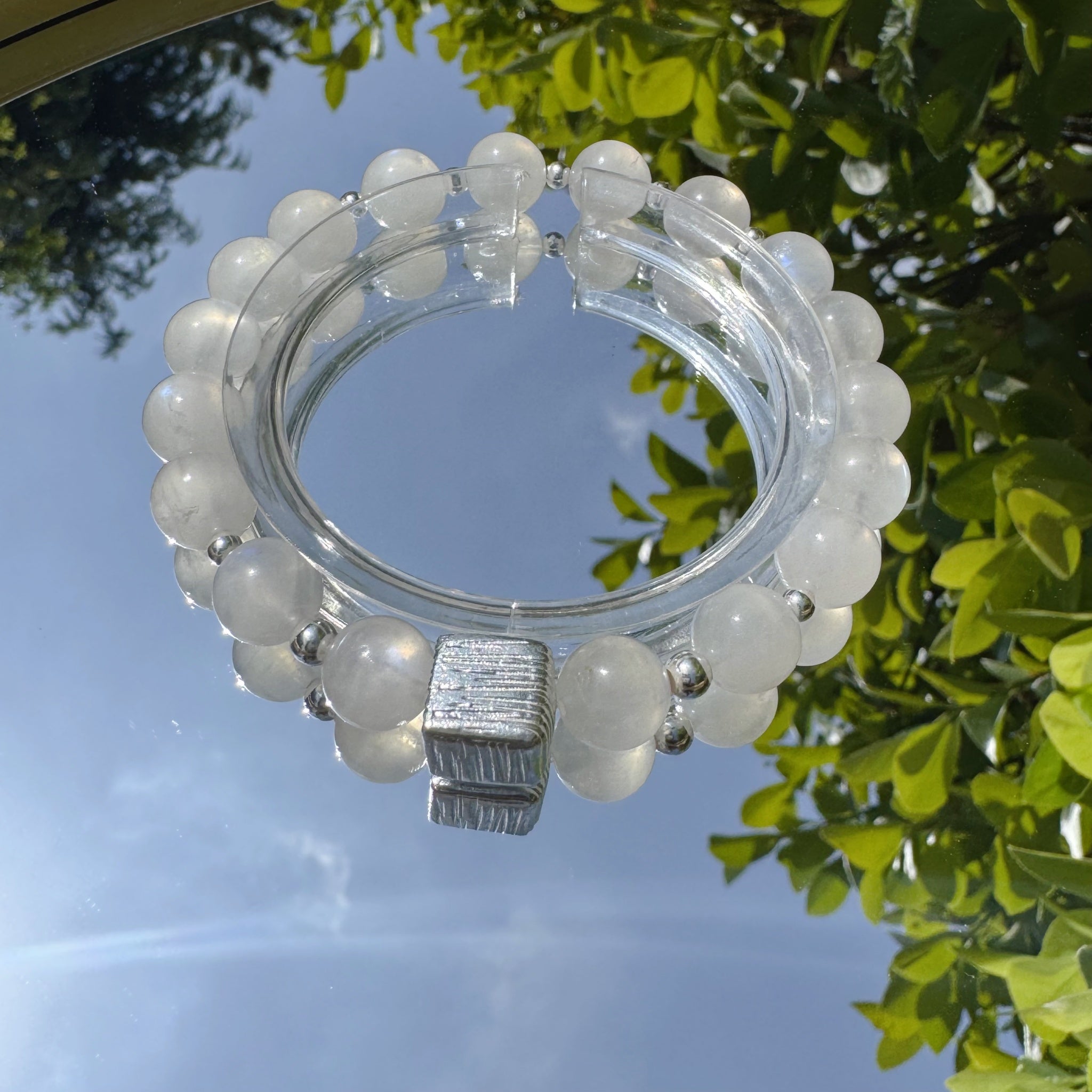 White Moonstone Bracelet for Inner Peace Clarity and Radiance-4
