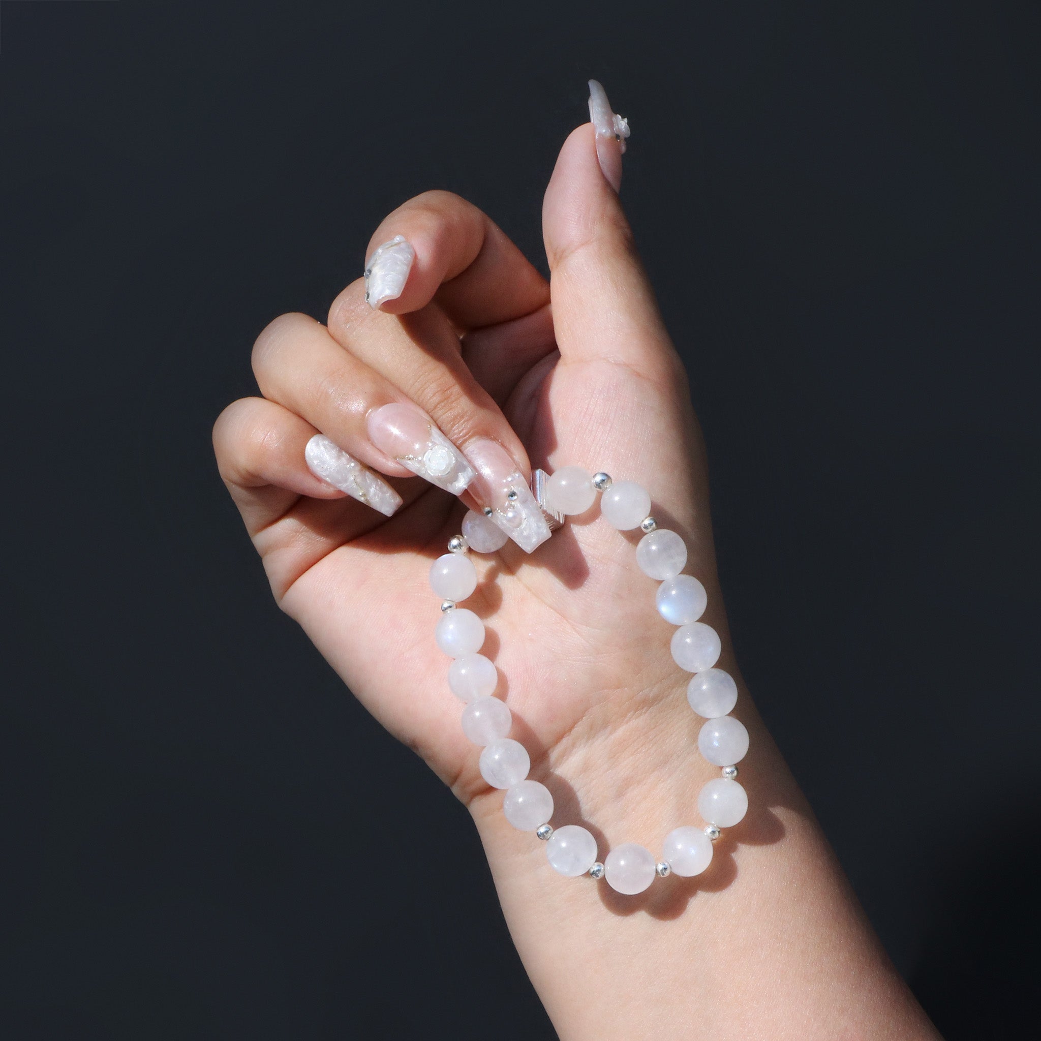 White Moonstone Bracelet for Inner Peace Clarity and Radiance-7