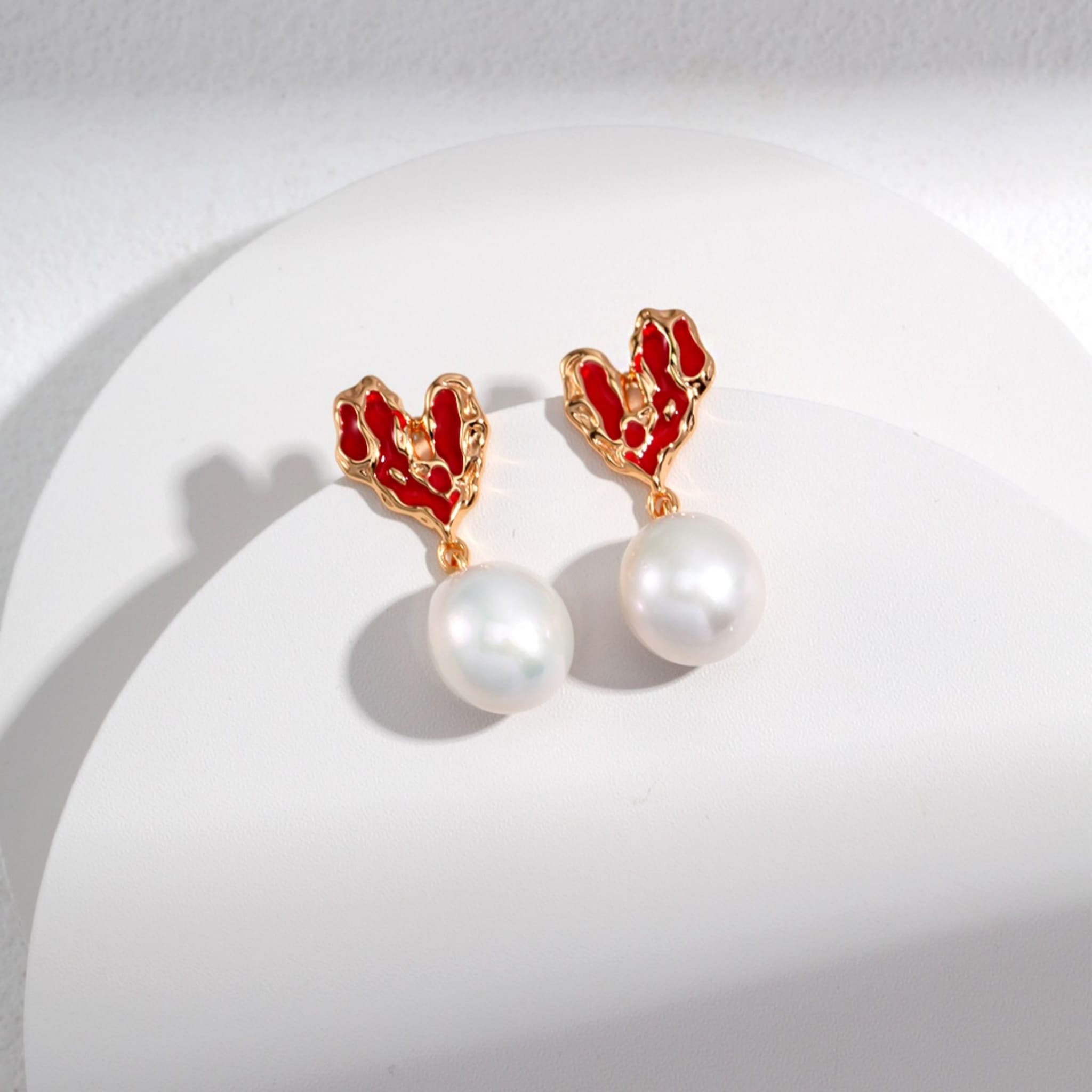 Drip Glaze Pearl Earrings