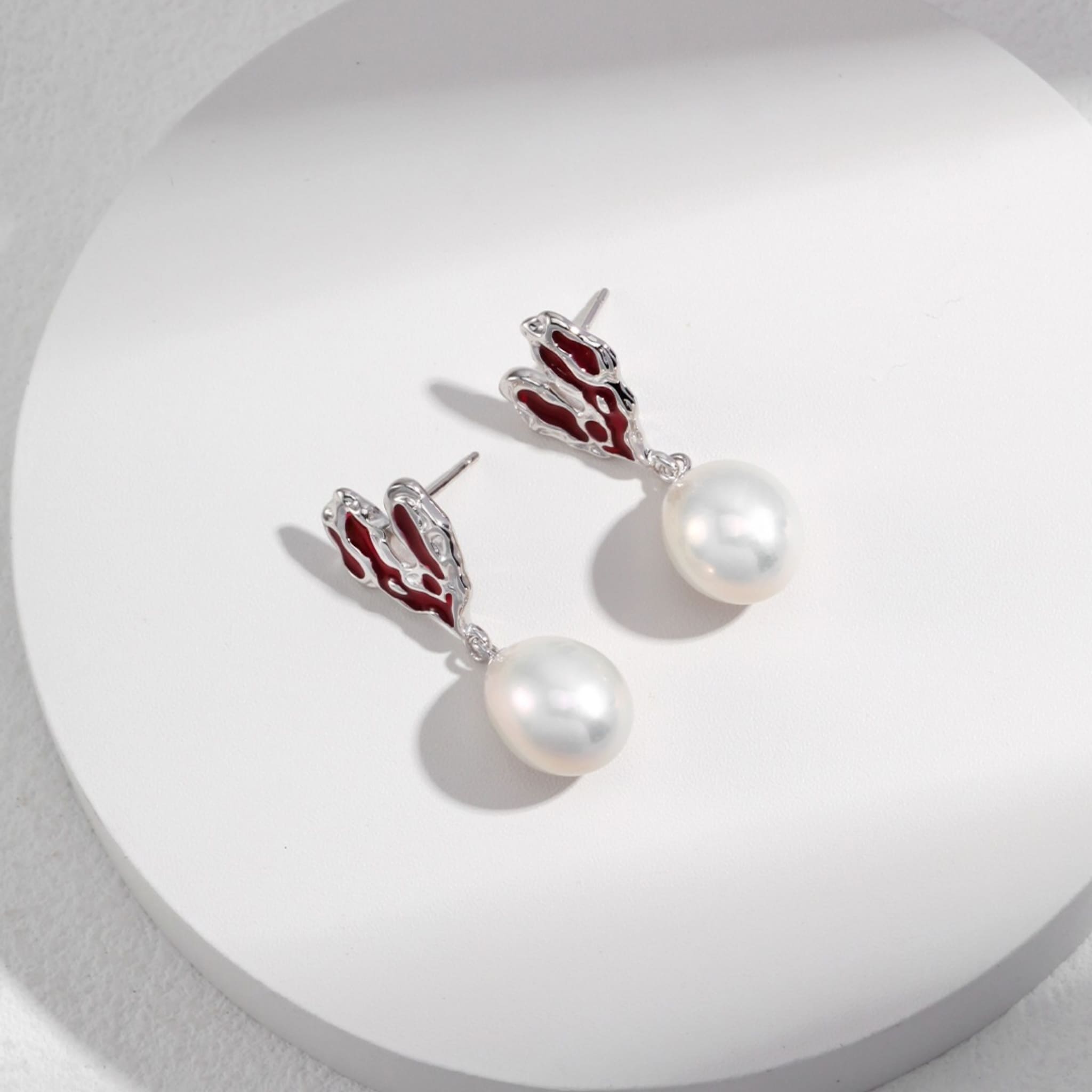 Drip Glaze Pearl Earrings